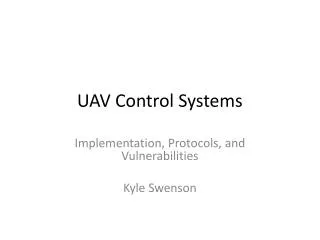 UAV Control Systems