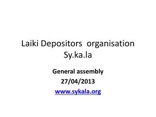 Laiki Depositors organisation Sy.ka.la