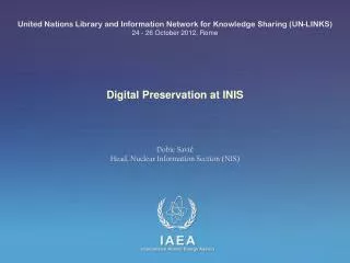 Digital Preservation at INIS