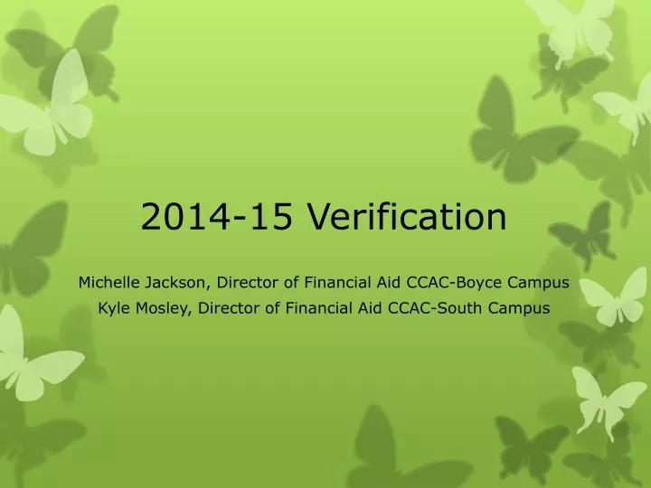 2014 15 verification