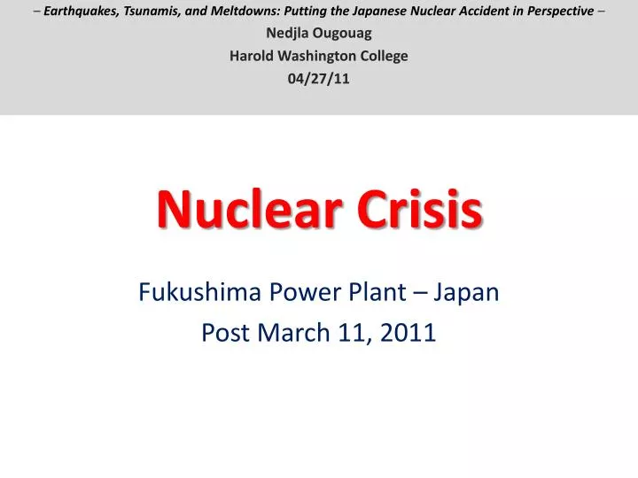nuclear crisis