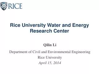 Rice University Water and Energy Research Center