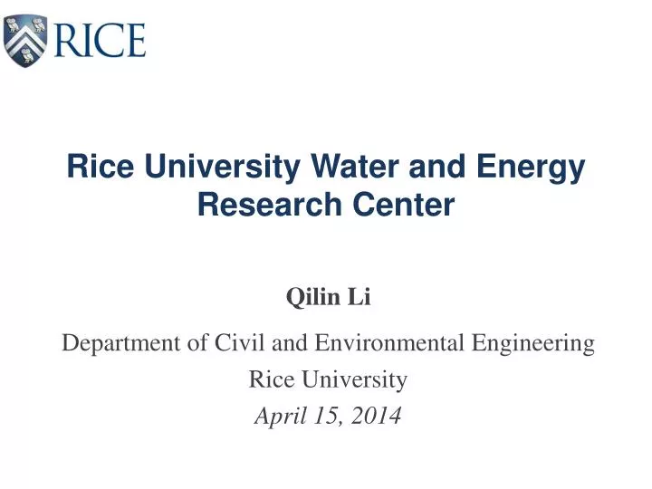 rice university water and energy research center