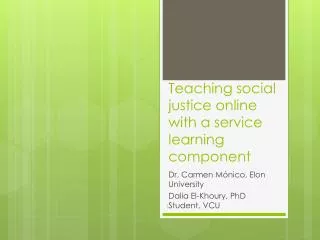 Teaching social justice online with a service learning component