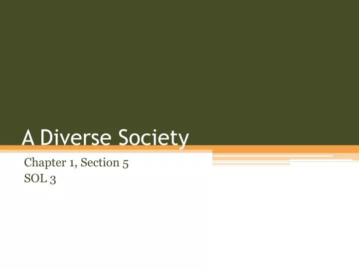 a diverse society