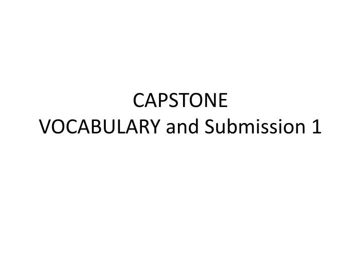 capstone vocabulary and submission 1