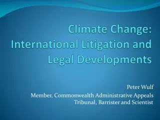 climate change international litigation and legal developments