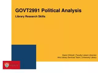 GOVT2991 Political Analysis