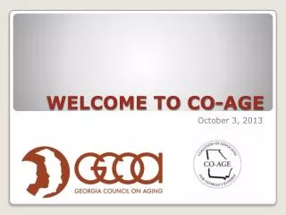WELCOME TO CO-AGE