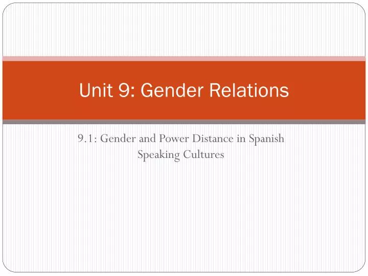 unit 9 gender relations