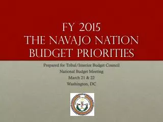 FY 2015 the Navajo nation budget priorities