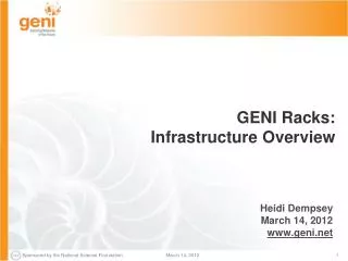 GENI Racks : Infrastructure Overview
