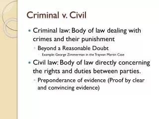 Criminal v. Civil