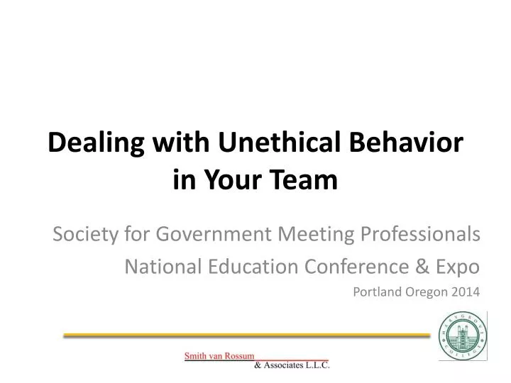 dealing with unethical behavior in your team