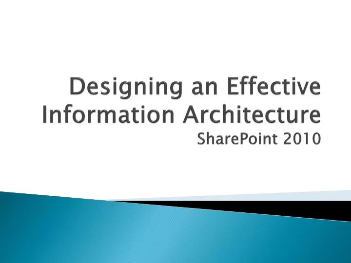 designing an effective information architecture sharepoint 2010