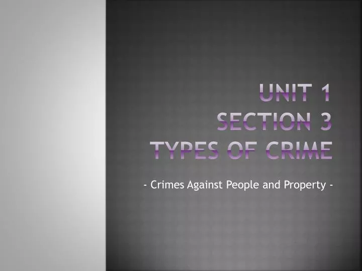 unit 1 section 3 types of crime