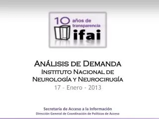 Análisis de Demanda Instituto Nacional de Neurología y Neurocirugía