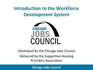 Introduction to the Workforce Development System