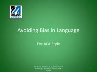 Avoiding Bias in Language