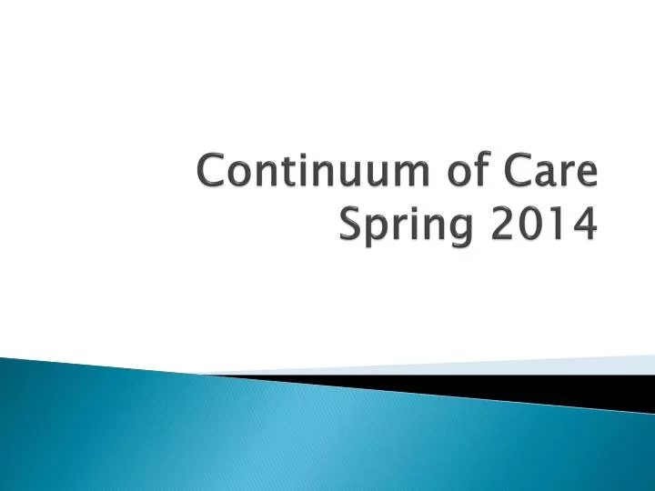 continuum of care spring 2014