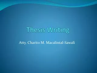 Thesis Writing