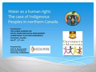 Water as a human right: The case of Indigenous Peoples in northern Canada