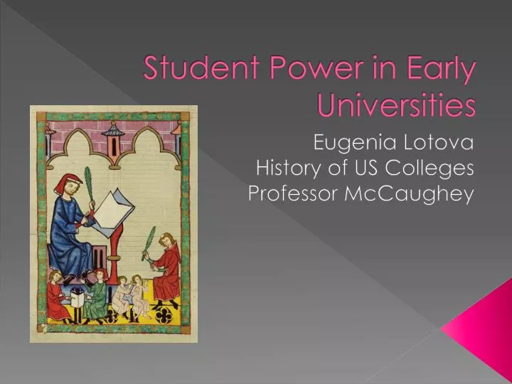 student power in early universities