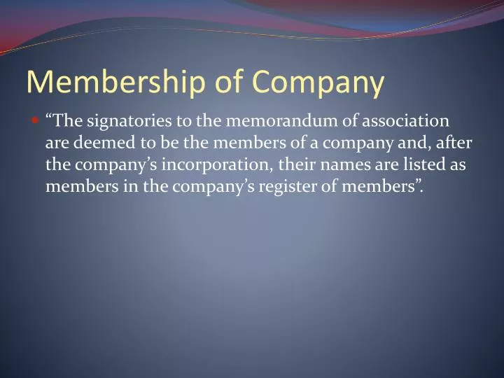 membership of company