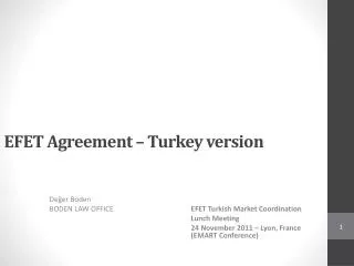 EFET Agreement – Turkey version