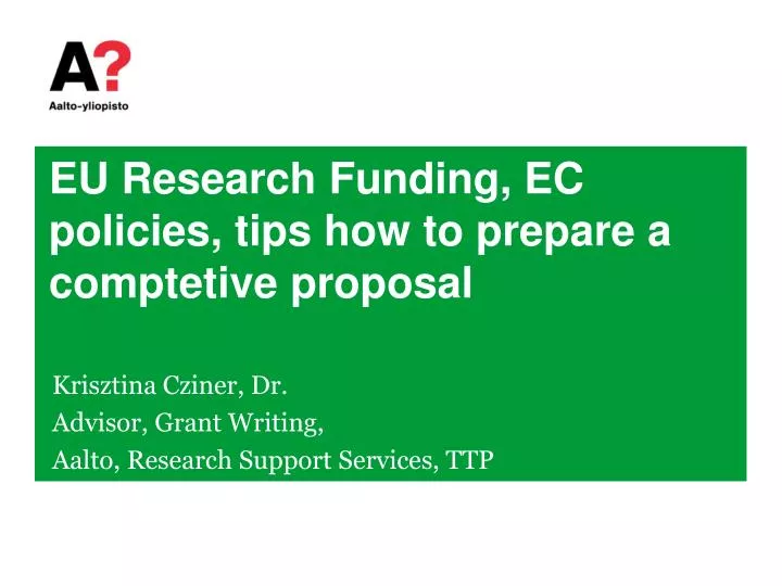 eu research funding ec policies tips how to prepare a comptetive proposal