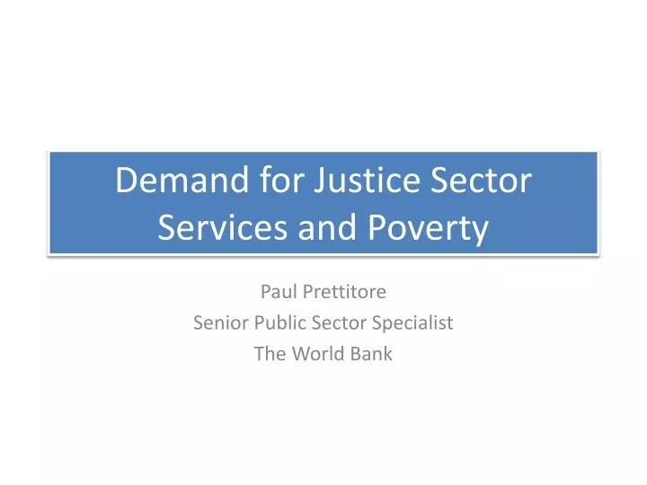 demand for justice sector services and poverty