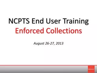 NCPTS End User Training Enforced Collections