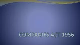 COMPANIES ACT 1956