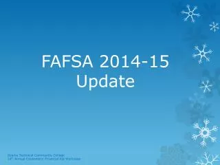 FAFSA 2014-15 Update