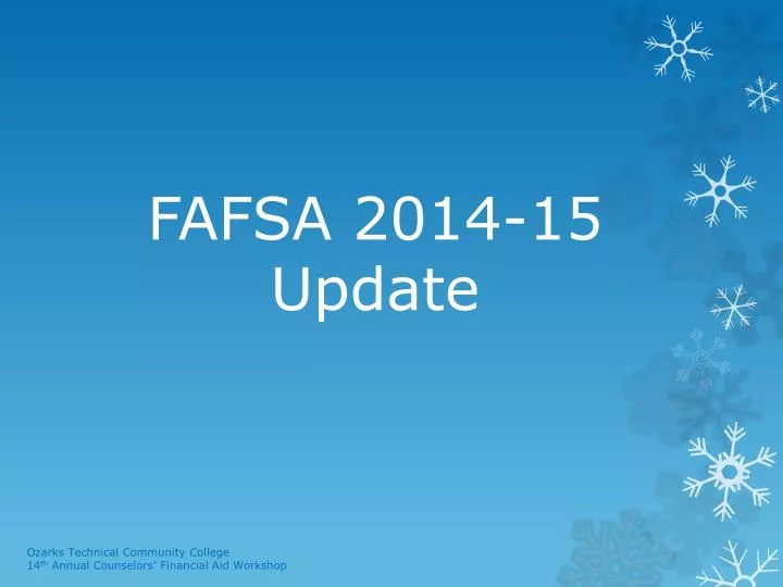 fafsa 2014 15 update