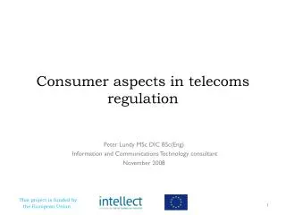 Consumer aspects in telecoms regulation