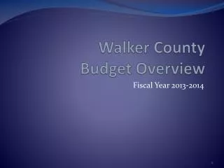 Walker County Budget Overview