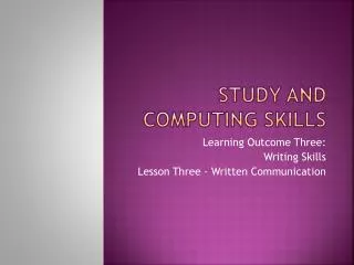 Study and computing skills