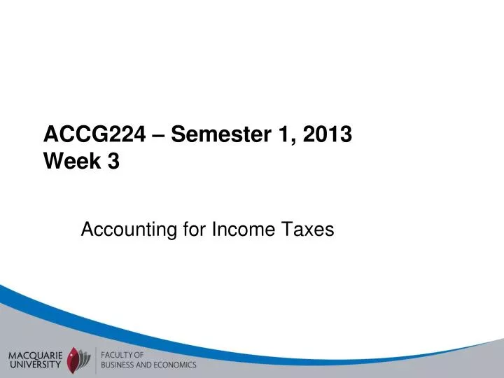 accg224 semester 1 2013 week 3