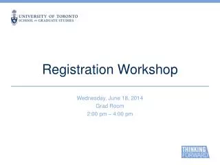 Registration Workshop