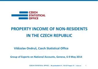 property income of non-residents in the Czech Republic
