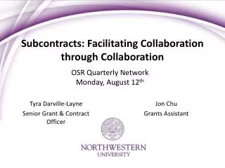 Subcontracts: Facilitating Collaboration through Collaboration