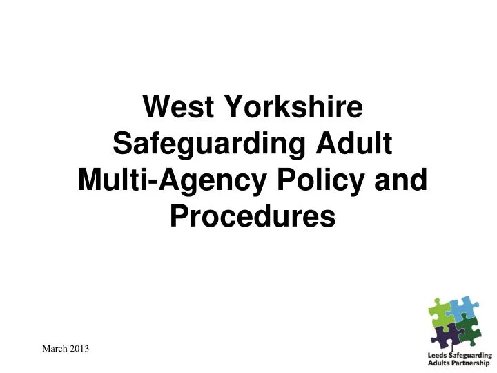 west yorkshire safeguarding adult multi agency policy and procedures
