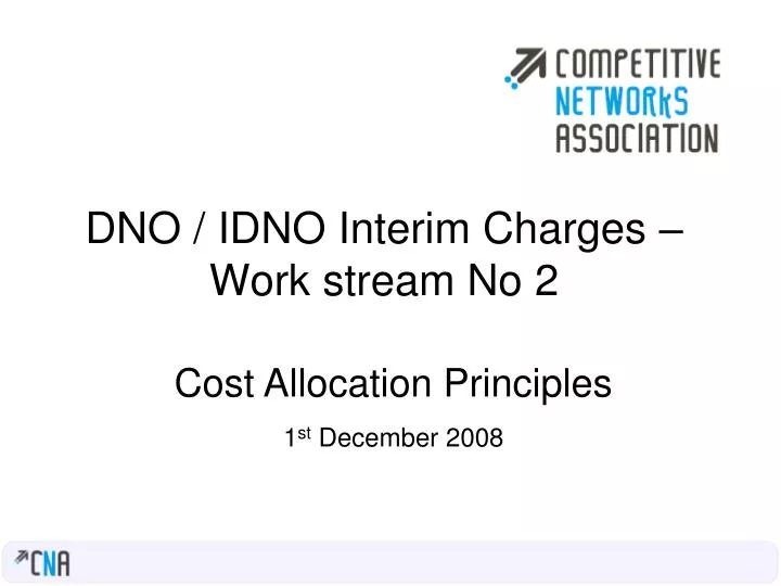 dno idno interim charges work stream no 2
