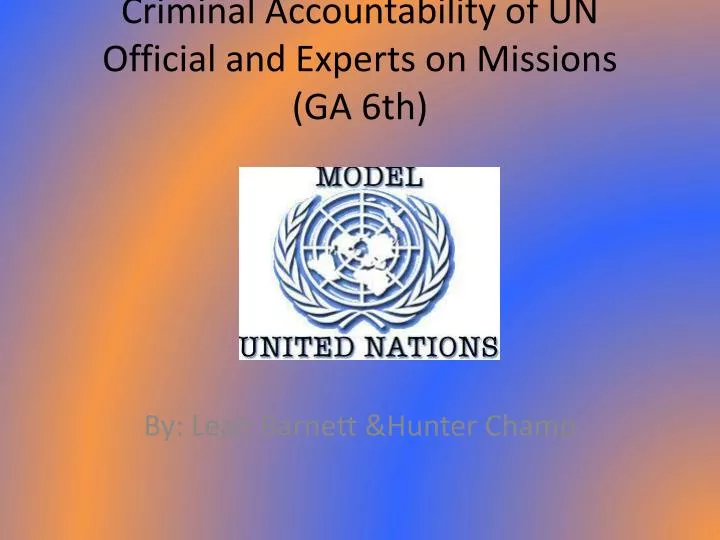 criminal accountability of un official and experts on missions ga 6th
