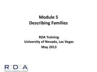 Module 5 Describing Families