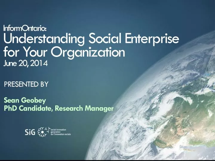 informontario u nderstanding social enterprise for your organization june 20 2014