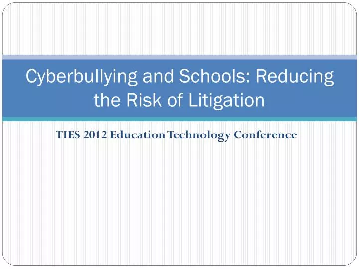 cyberbullying and schools reducing the risk of litigation