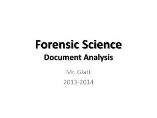 Forensic Science Document Analysis