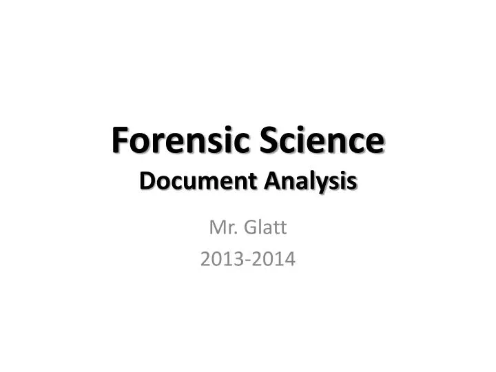forensic science document analysis